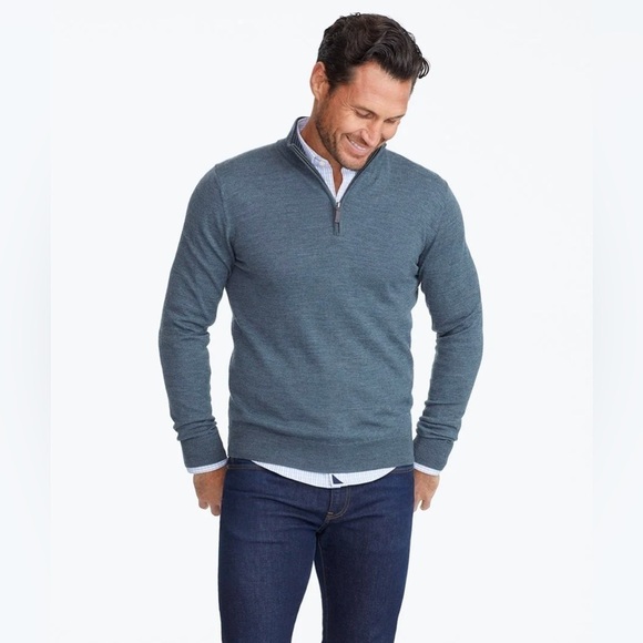 UNTUCKit Belguardo Merino Wool Quarter-Zip, Dark Gray, Size XL - Picture 3 of 10